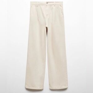 Mango Straight/Wide leg Pleated Jeans
